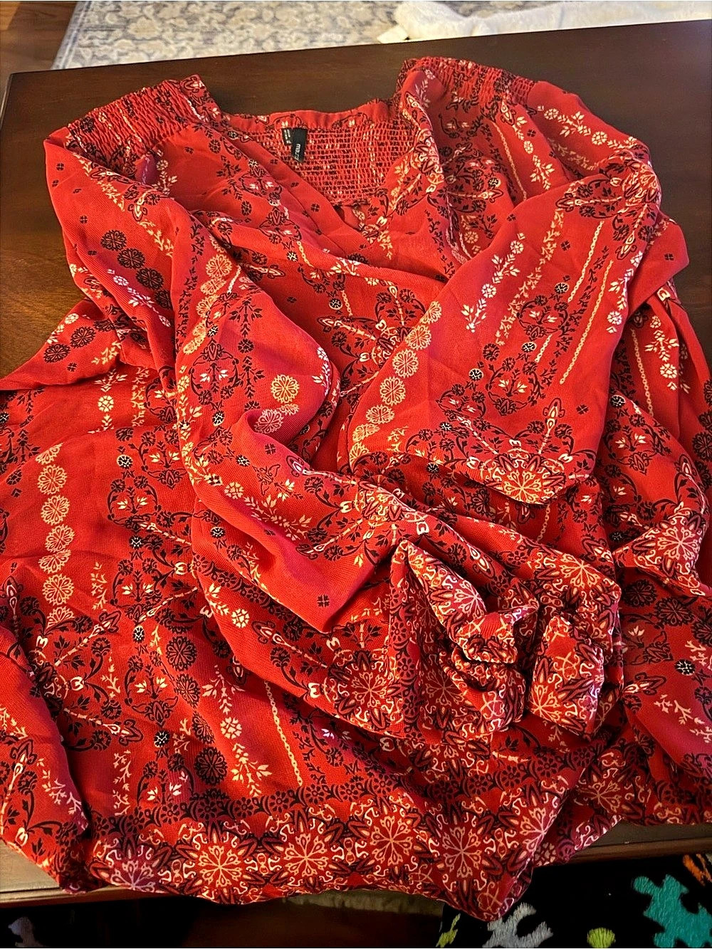 Maurices Paisley Red & Black Tunic Size XL